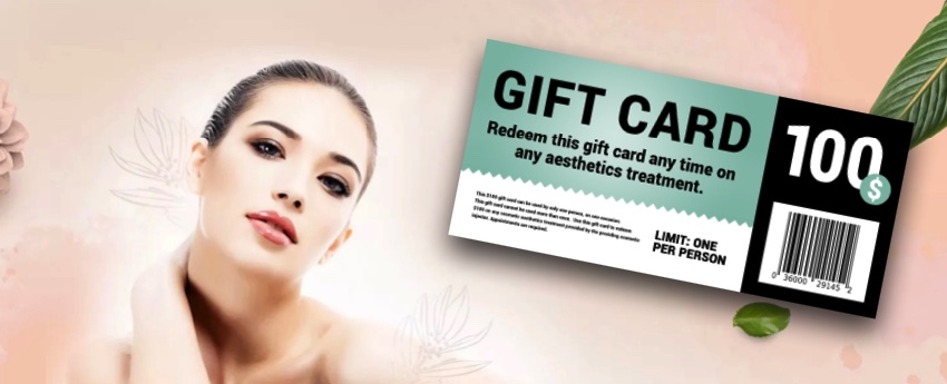 Aesthetic cosmetics gift card